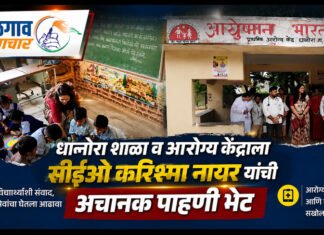 धानोरा शाळा व आरोग्य केंद्राला सीईओ करिश्मा नायर यांची अचानक पाहणी भेट